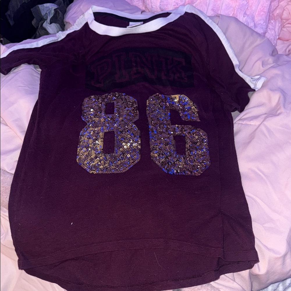 Pink Shirt with Sequin Detail size S